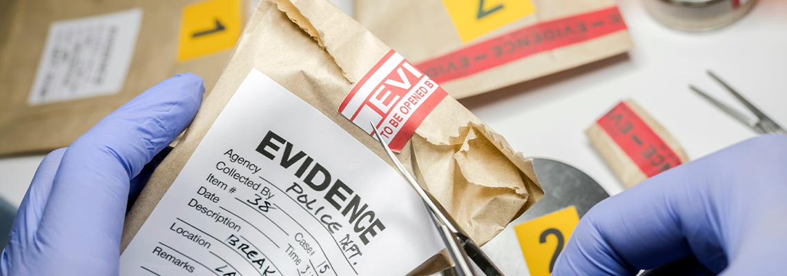Police Opens Bag of  Criminal Evidence With Scissors