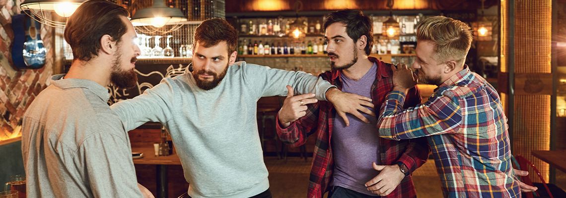 Drunk People Fighting in Pub