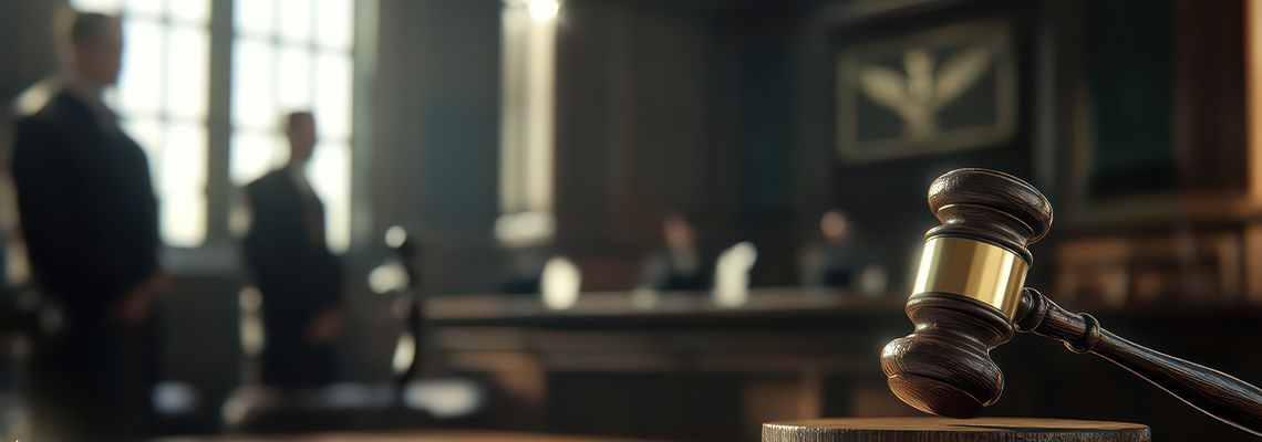 Bail hearing in courtroom 