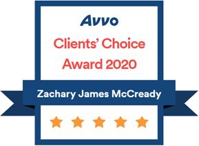 Avvo Clients Choice Award 2020 Zachary James McCready